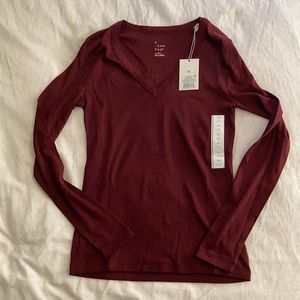 NWT Maroon Long-Sleeve Tee